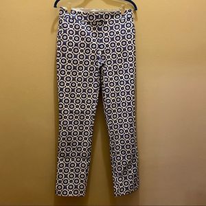 Boden Blue White Pants sz 6L NWOT